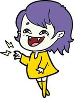 cartoon laughing vampire girl vector