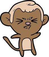 cartoon annoyed monkey vector