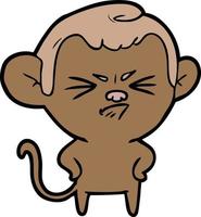 cartoon annoyed monkey vector