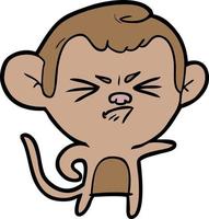 cartoon annoyed monkey vector