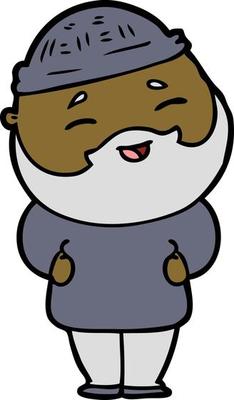 cartoon happy bearded man