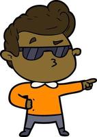 cartoon cool guy vector