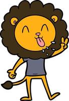 happy cartoon lion vector