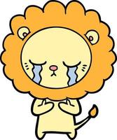 crying cartoon lion vector