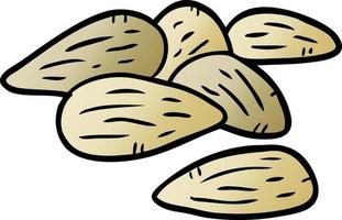 cartoon doodle almonds vector