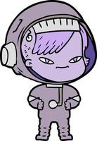 cartoon astronaut woman vector