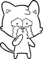 gato de dibujos animados de dibujo lineal vector