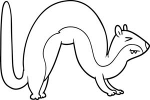 line drawing cartoon weasel vector