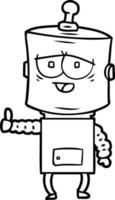 line drawing cartoon robot vector