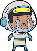 cartoon crying astronaut vector