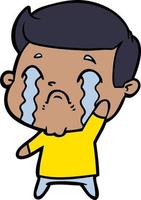 cartoon man crying vector