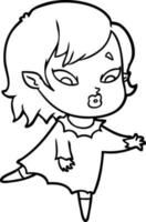 cute cartoon vampire girl vector