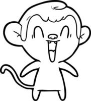 cartoon laughing monkey vector