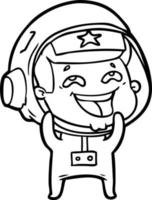 cartoon laughing astronaut vector