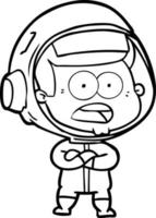 cartoon surprised astronaut vector