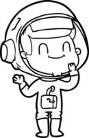 happy cartoon astronaut man vector