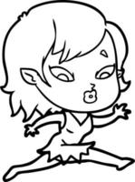 cute cartoon vampire girl vector