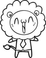 León feliz de dibujos animados vector