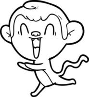 cartoon laughing monkey vector