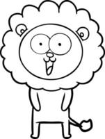 happy cartoon lion vector