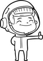 astronauta de dibujos animados feliz vector