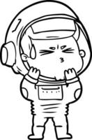 cartoon stressed astronaut vector