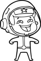 caricatura, reír, astronauta vector