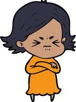 cartoon angry woman vector