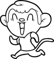 cartoon laughing monkey vector