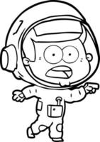 cartoon surprised astronaut vector