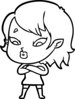 cute cartoon vampire girl vector