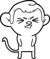 cartoon annoyed monkey vector