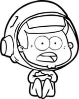 cartoon surprised astronaut vector