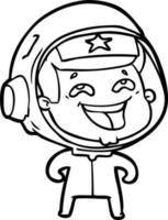 cartoon laughing astronaut vector