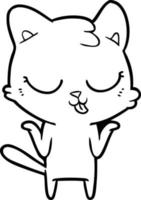 cartoon cat shrugging shoulders vector