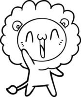 happy cartoon lion vector