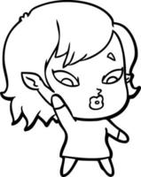 cute cartoon vampire girl vector