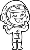 cartoon laughing astronaut vector