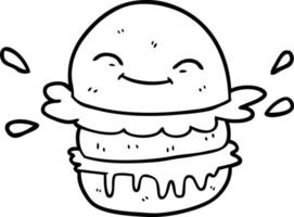 hamburguesa de comida rápida de dibujos animados vector