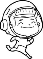 happy cartoon astronaut vector