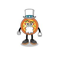 Illustration of pizza cartoon with i want you gesture vector