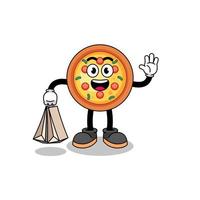 Cartoon of pizza shopping vector