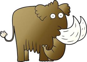 mamut de personaje de dibujos animados vector