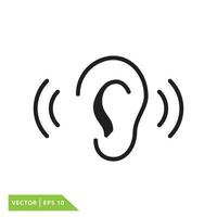 Ear icon vector logo design template