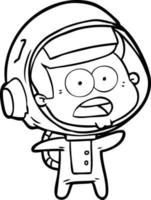 cartoon surprised astronaut vector