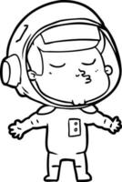 cartoon confident astronaut vector