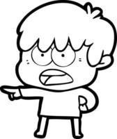 worried cartoon boy vector