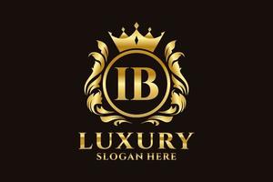 Initial IB Letter Royal Luxury Logo template in vector art for luxurious branding projects and other vector illustration.