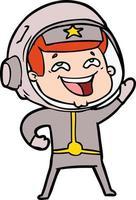 cartoon laughing astronaut vector