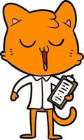 gato de dibujos animados cantando vector